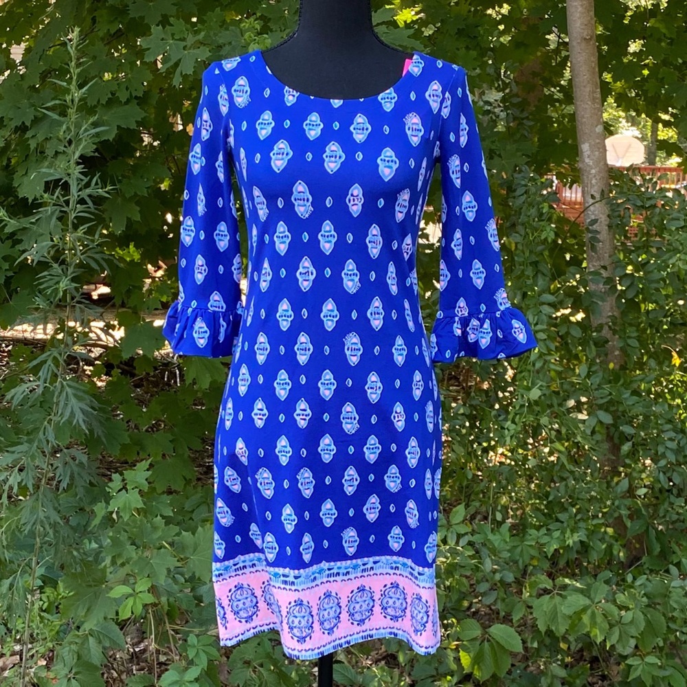 Lilly Pulitzer Sophie Ruffle Dress Lapis Lazuli NWT [006]